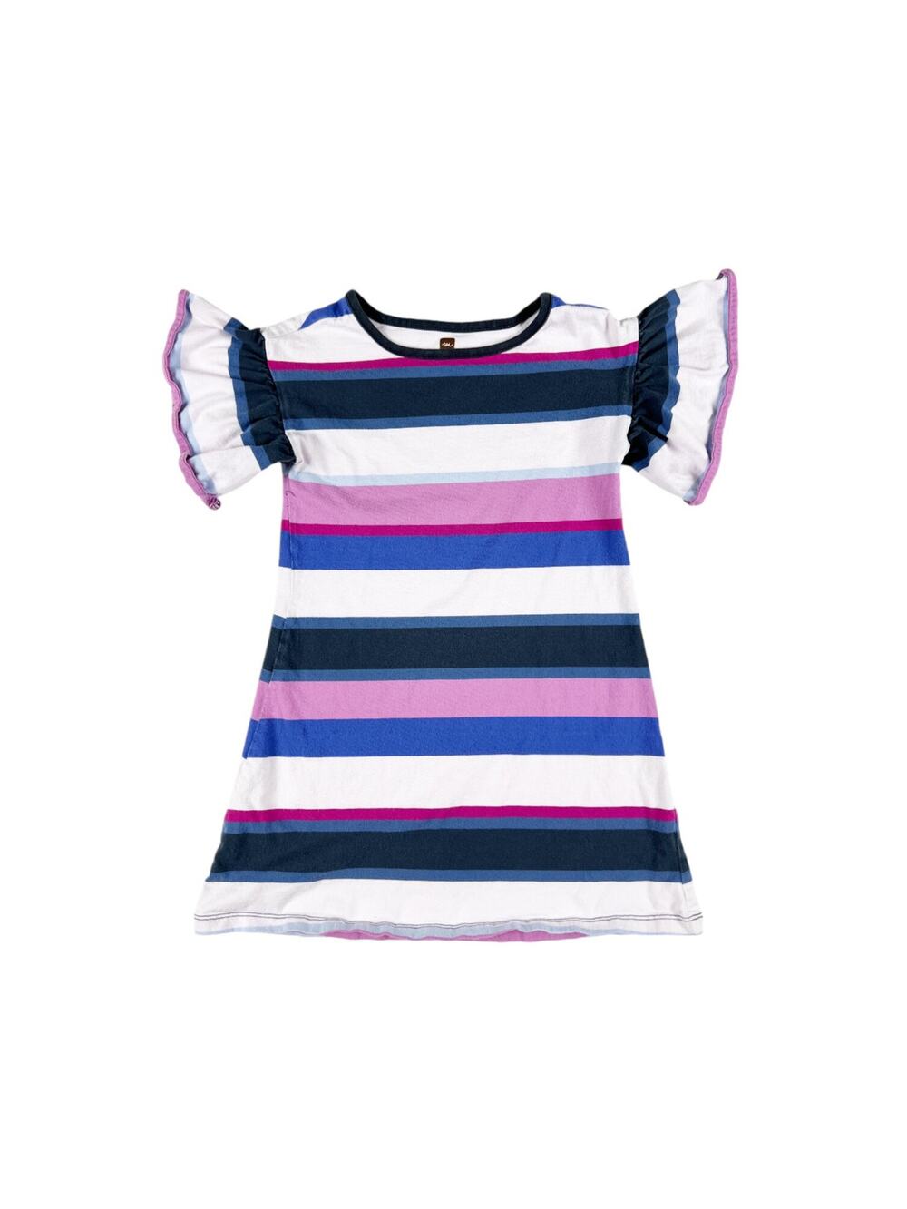 Tea Collection Celebration Stripe Ruffle Sleeve Dress size 5
